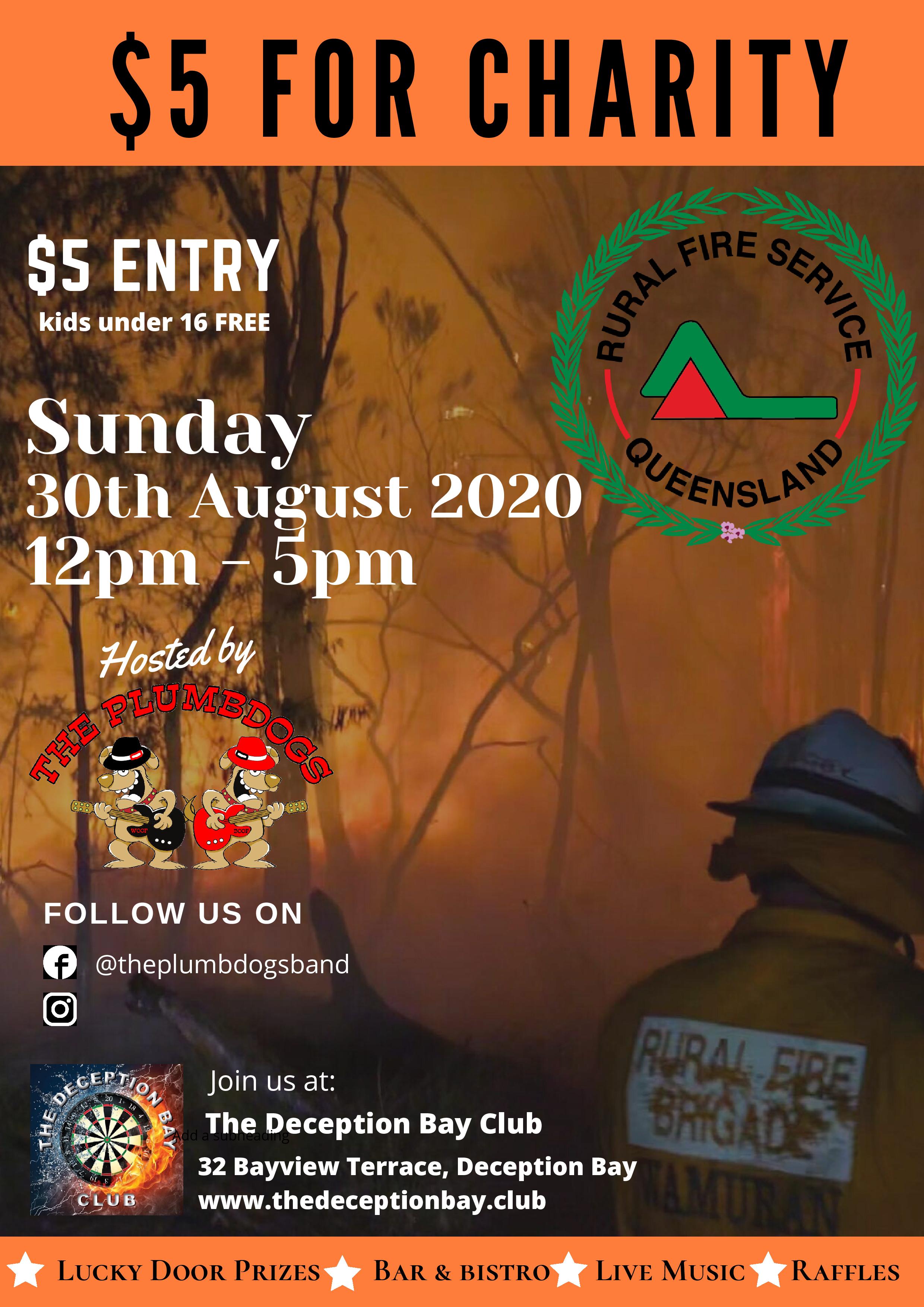 5 For Charity Rural Fire Service Queensland 30th August 2020